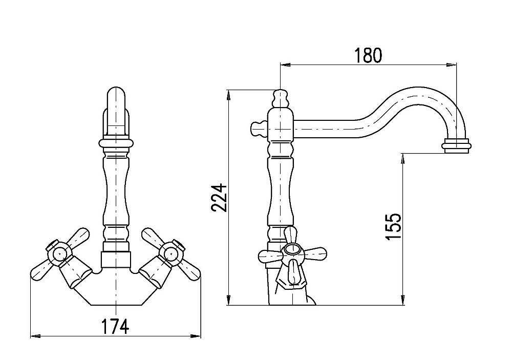 Смеситель для кухни Rav-Slezak MORAVA MK120.5/8CMATC купить в интернет-магазине сантехники Sanbest