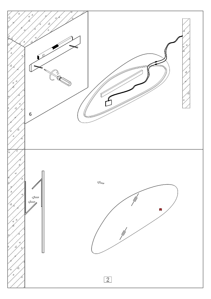 Зеркало Black&White Universe 970.MR1800 с подсветкой в ванную от интернет-магазине сантехники Sanbest