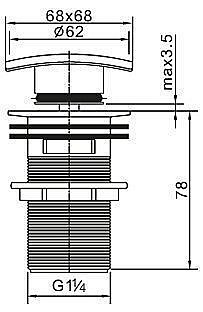 Донный клапан Cezares Articoli Vari CZR-SCQ2-01 купить в интернет-магазине сантехники Sanbest
