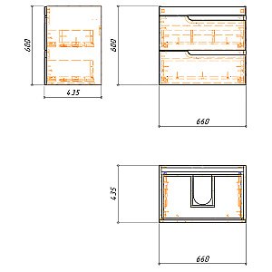Тумба с раковиной подвесная Loranto KANTRI CS00097251 70/2 раковина Фостер 70, белый глянец для ванной в интернет-магазине Sanbest