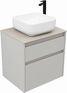 Тумба с раковиной Aquanet Nova Lite 2.0 60 346322+257608+211280 бежевая матовая для ванной в интернет-магазине Sanbest