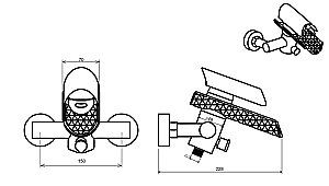 Смеситель для ванны Boheme Hypnose 233-G купить в интернет-магазине сантехники Sanbest