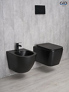 Унитаз подвесной Gid Tr2140Bm черный матовый, безободковый, с крышкой микролифт купить в интернет-магазине Sanbest