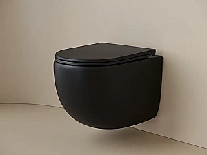 Унитаз подвесной Ceramica Nova UP CN4007MB безободковый, с крышкой микролифт, слив-торнадо, черный матовый купить в интернет-магазине Sanbest