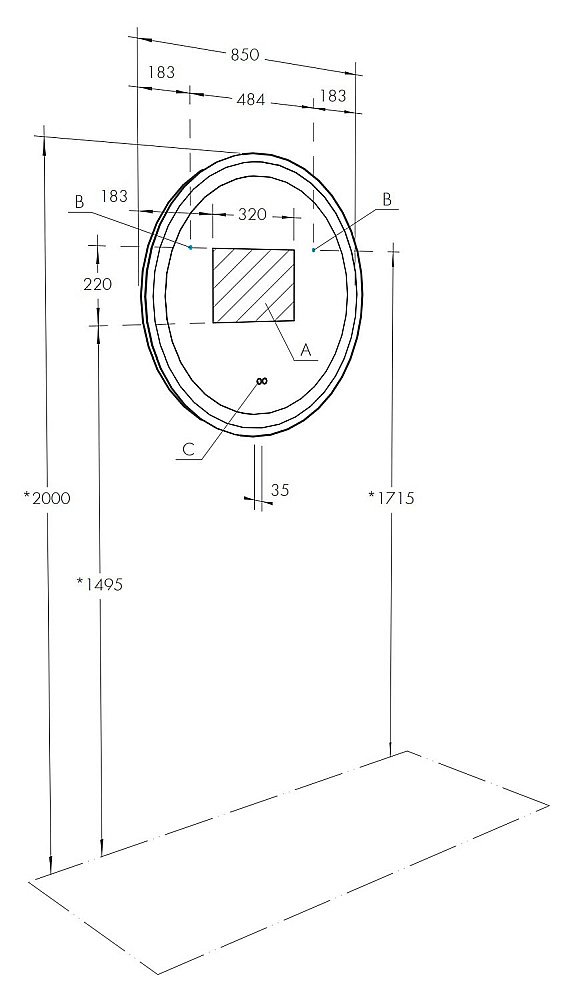Зеркало Акватон Анелло 85 в ванную от интернет-магазине сантехники Sanbest