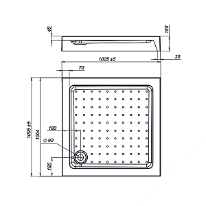 Душевой поддон Vincea VST-3AS-1010 100x100 купить в интернет-магазине Sanbest