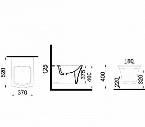 Биде подвесное с декором Gold Boheme Hermitage 953-G купить в интернет-магазине Sanbest
