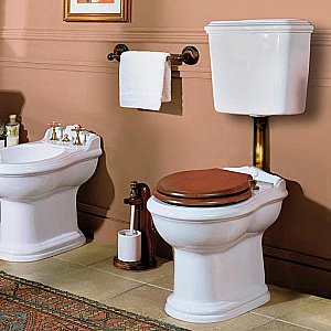 Унитаз с низким бачком Azzurra Jubilaeum JUB100/P белый/бронза купить в интернет-магазине Sanbest