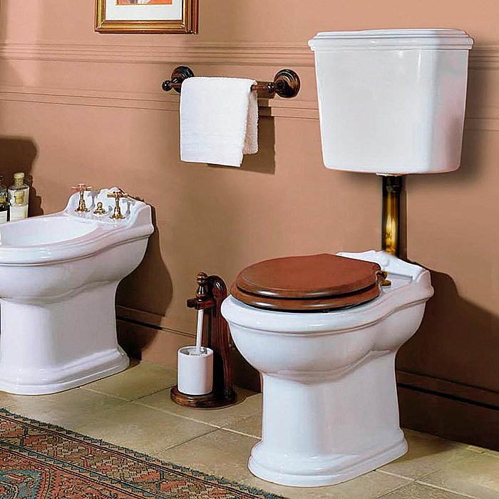 Унитаз с низким бачком Azzurra Jubilaeum JUB100/P белый/бронза купить в интернет-магазине Sanbest