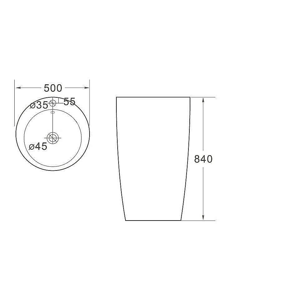 Раковина напольная SantiLine 50 SL-4004MB черная матовая купить в интернет-магазине Sanbest