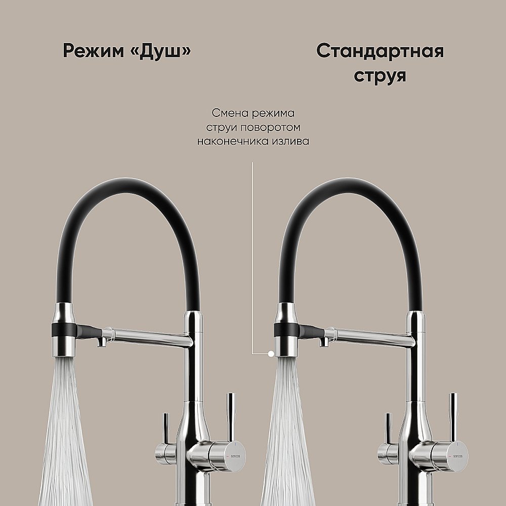 Смеситель для кухни Sancos Garda SC4009BN брашированный никель купить в интернет-магазине сантехники Sanbest