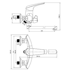 Смеситель для ванны Aquanet Conte SD91389A купить в интернет-магазине сантехники Sanbest