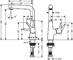 Смеситель для раковины Hansgrohe Talis S 72105000 купить в интернет-магазине сантехники Sanbest