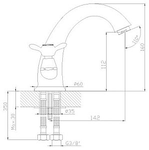 Смеситель для раковины Rossinka Q Q02-61 купить в интернет-магазине сантехники Sanbest