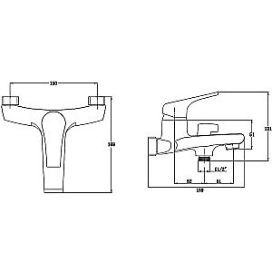 Смеситель для ванны Kaiser Eco 00022 купить в интернет-магазине сантехники Sanbest