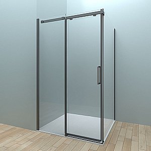 Душевой уголок Veconi Rovigo RV070-16080PR-01-19C4 160х80 стекло прозрачное/профиль черный матовый купить в интернет-магазине Sanbest