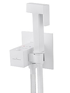 Смеситель с гигиеническим душем и термостатом, встраиваемый WONZON & WOGHAND, Белый матовый (WW-88829910-MW) купить в интернет-магазине сантехники Sanbest