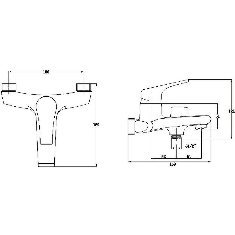 Смеситель для ванны Kaiser Eco 00022 купить в интернет-магазине сантехники Sanbest
