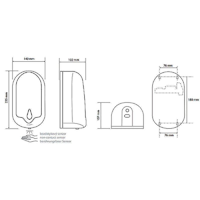 Диспенсер Bemeta Hotel 124109265 нержавеющая сталь матовая купить в интернет-магазине сантехники Sanbest