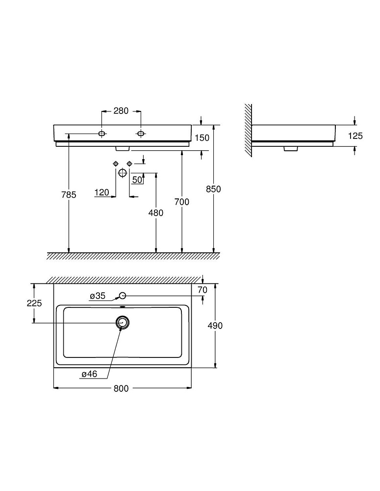 Раковина Grohe Cube Ceramic 3946900H купить в интернет-магазине Sanbest