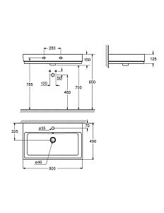 Раковина Grohe Cube Ceramic 3946900H купить в интернет-магазине Sanbest