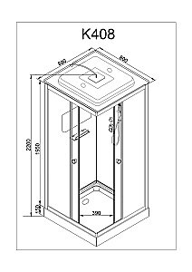 Душевая кабина DTO K408S 80x80 с электрикой прозрачная/хром купить в интернет-магазине Sanbest