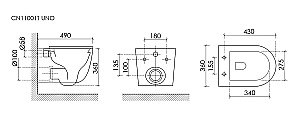 Унитаз подвесной Ceramica Nova UnoCN11001TMB черный матовый, с крышкой микролифт, безободковый, слив-торнадо купить в интернет-магазине Sanbest