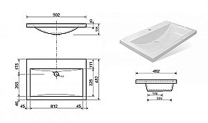 Раковина Эстет MONACO silk 90 ФР-00014395 белая матовая купить в интернет-магазине Sanbest