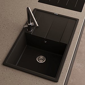 Кухонная мойка Abber Quarz 78х51 AQ2904B черная матовая купить в интернет-магазине сантехники Sanbest