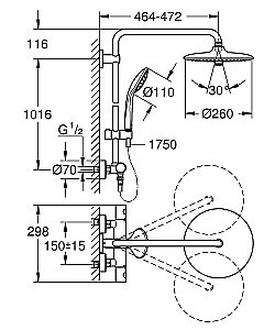 Душевая система Grohe Euphoria System 27296002 купить в интернет-магазине сантехники Sanbest