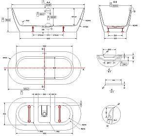 Ванна акриловая Vincea VBT-705-1800 180x80 белый купить в интернет-магазине Sanbest