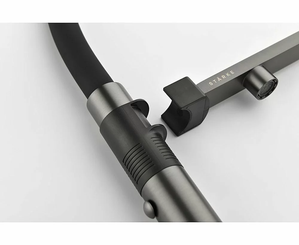 Смеситель для кухни Paulmark Gravity Gr213888-GM вороненая сталь купить в интернет-магазине сантехники Sanbest