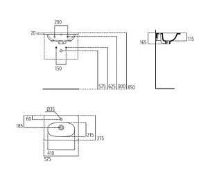 Раковина подвесная Ideal Standard Tesi T351101 купить в интернет-магазине Sanbest