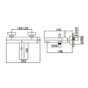 Смеситель для ванны Caprigo DON 53-011-GUN оружейная сталь купить в интернет-магазине сантехники Sanbest