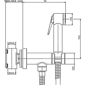 Гигиенический душ Bossini Paloma Flat E37015B.030 хром купить в интернет-магазине сантехники Sanbest