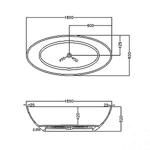 Ванна Abber Kristall AT9702Amethyst 180x85 фиолетовая прозрачная купить в интернет-магазине Sanbest