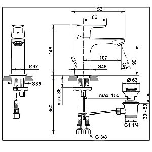 Смеситель для раковины Ideal Standard Connect Air A7007AA купить в интернет-магазине сантехники Sanbest
