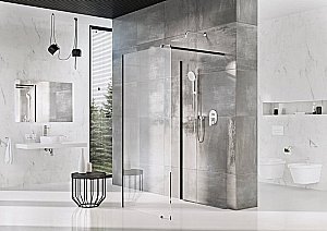 Душевое ограждение Ravak WALK-IN CORNER 120x90 стекло прозрачное/профиль черный купить в интернет-магазине Sanbest