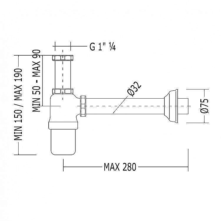 Сифон для раковины Devon&Devon купить в интернет-магазине сантехники Sanbest