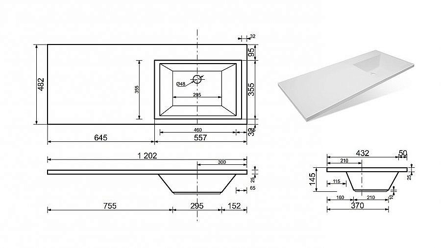 Раковина Эстет DALLAS silk 120 ФР-00014930 белая матовая купить в интернет-магазине Sanbest