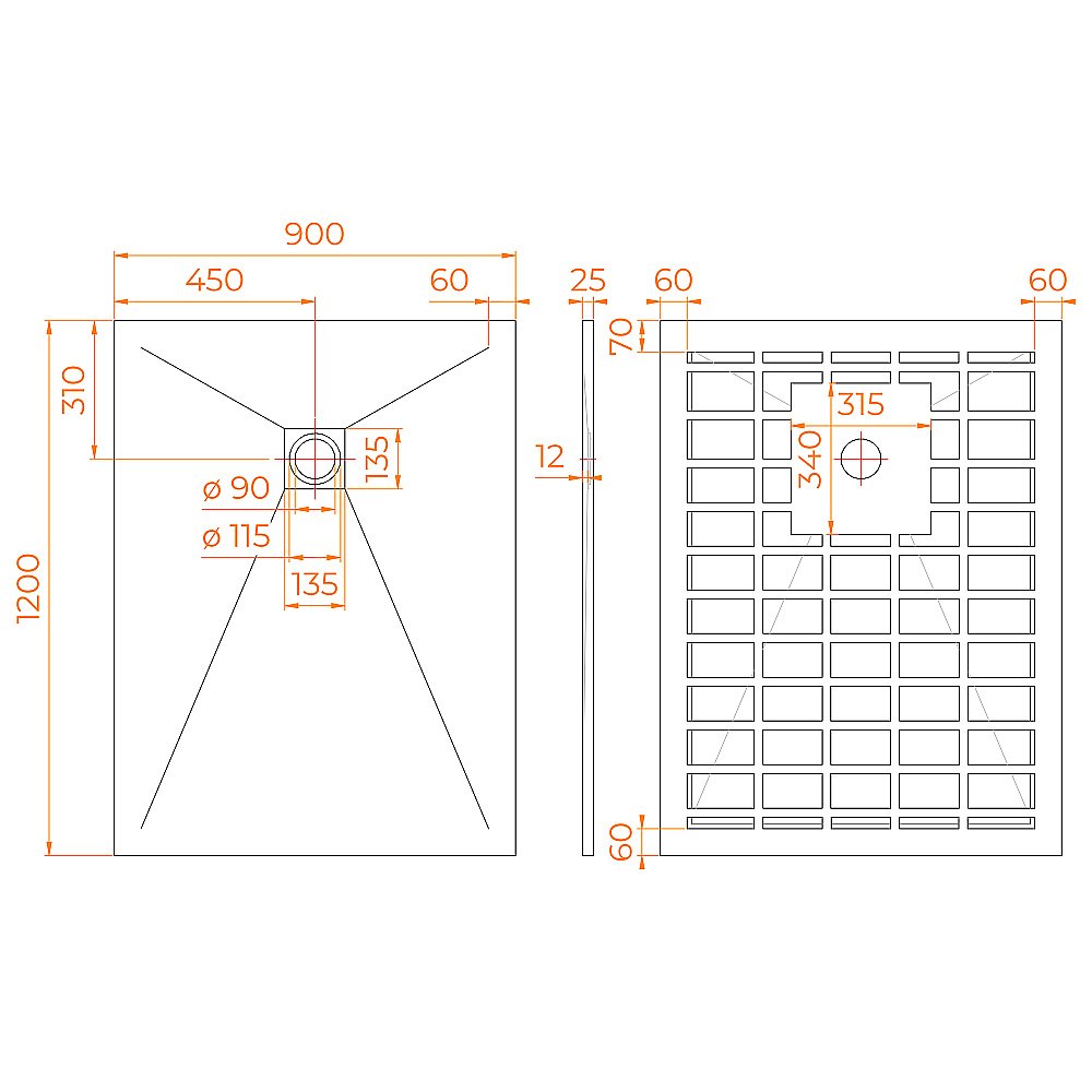 Душевой поддон RGW Stone Tray 90х120 14152912-01-11 белый купить в интернет-магазине Sanbest