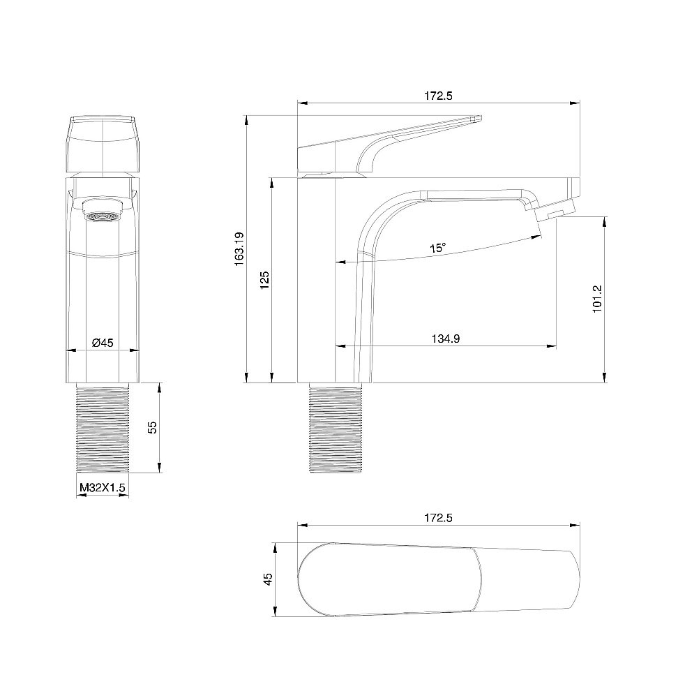 Смеситель для раковины WONZON & WOGHAND WW-A40492-CR хром купить в интернет-магазине сантехники Sanbest