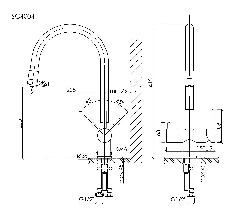 Смеситель для кухни Sancos Lucia SC4004CH хром купить в интернет-магазине сантехники Sanbest