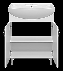 Тумба с раковиной Misty Изео - 70 Э-Изе01070-021Н белая для ванной в интернет-магазине Sanbest