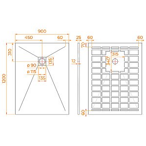 Душевой поддон RGW Stone Tray 90х120 14152912-01-11 белый купить в интернет-магазине Sanbest