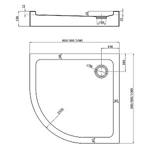 Душевой поддон Veconi Tezeo 80х80 TZ51B-80-C5 черный купить в интернет-магазине Sanbest