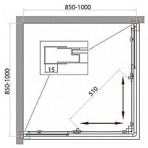 Душевой уголок BelBagno UNIQUE-A-2-85/100-C-Cr 100х100 стекло прозрачное/профиль хром купить в интернет-магазине Sanbest
