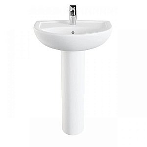 Раковина на пьедестале Vitra Norm Fit 60 6895B099-17780156 белая купить в интернет-магазине Sanbest