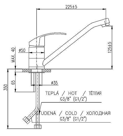Смеситель для раковины RAV-Slezak MISSISSIPPI MS005.5LUX хром купить в интернет-магазине сантехники Sanbest