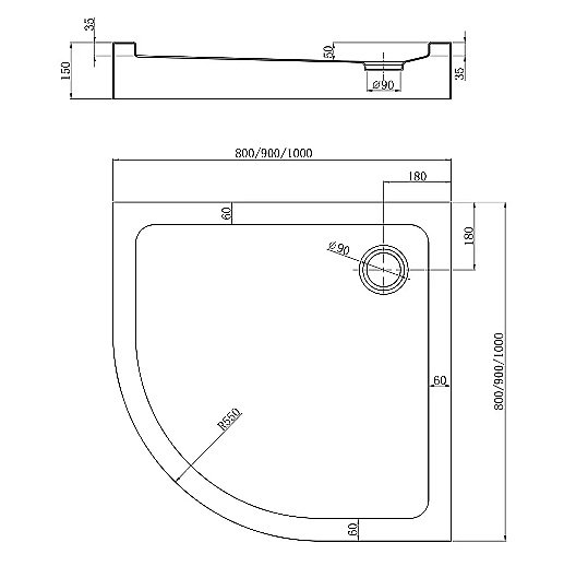 Душевой поддон Veconi Tezeo 80х80 TZ51B-80-C5 черный купить в интернет-магазине Sanbest